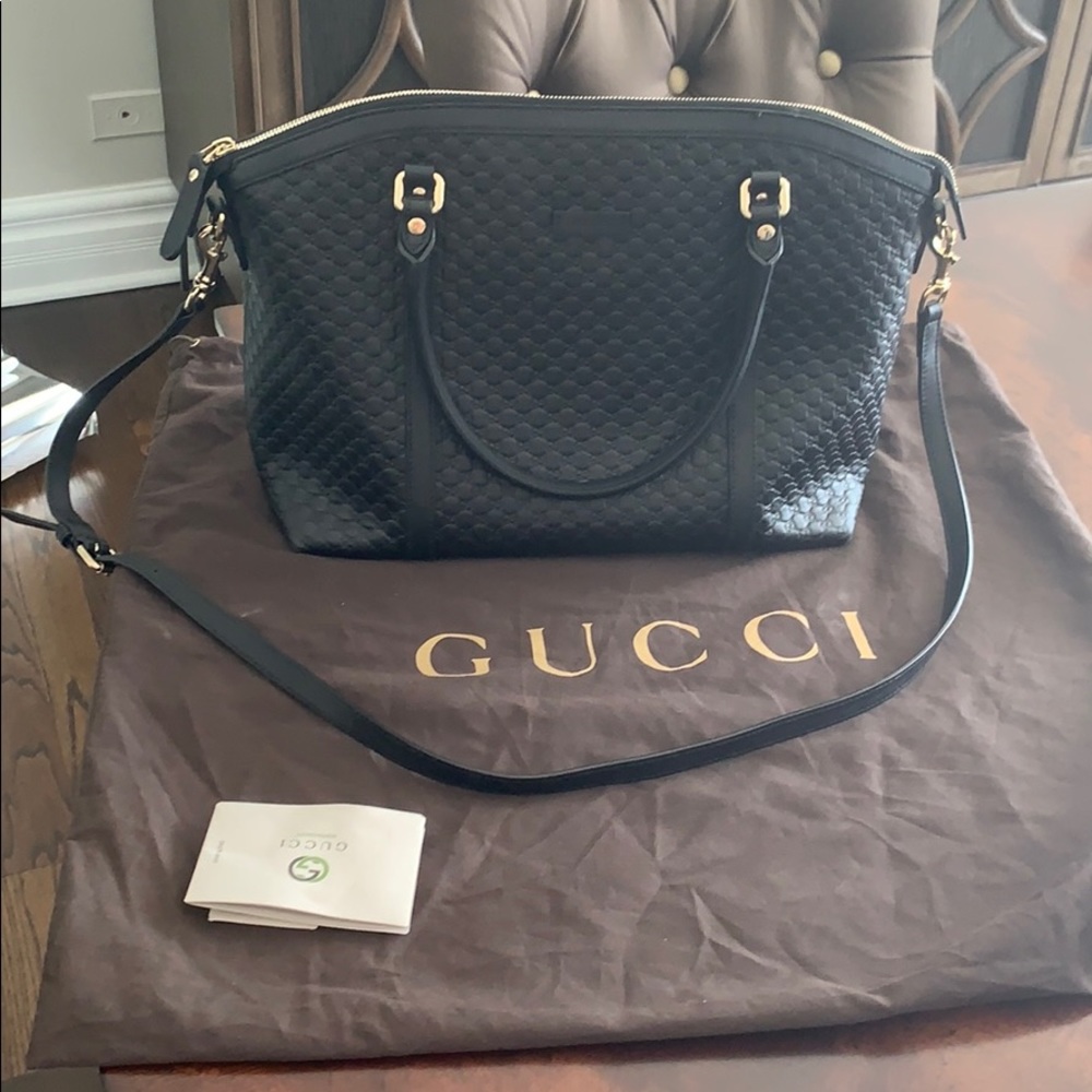 Black Gucci handbag